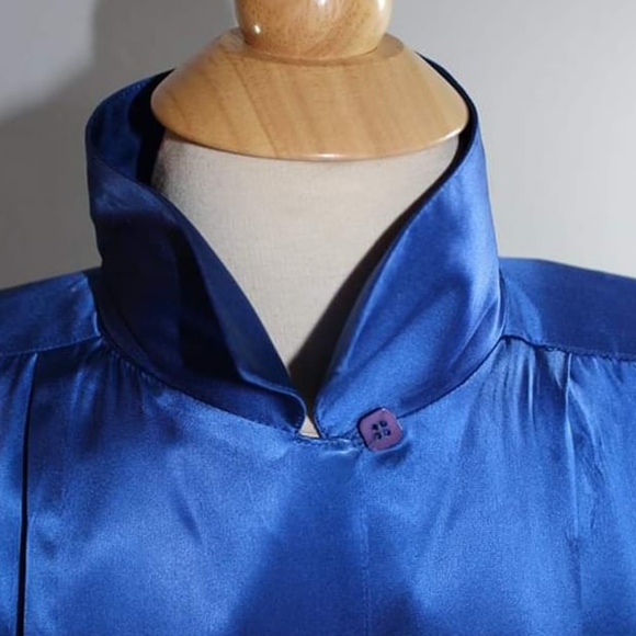 Vintage 100% charmeuse silk size 10 blouse - Picture 3 of 8